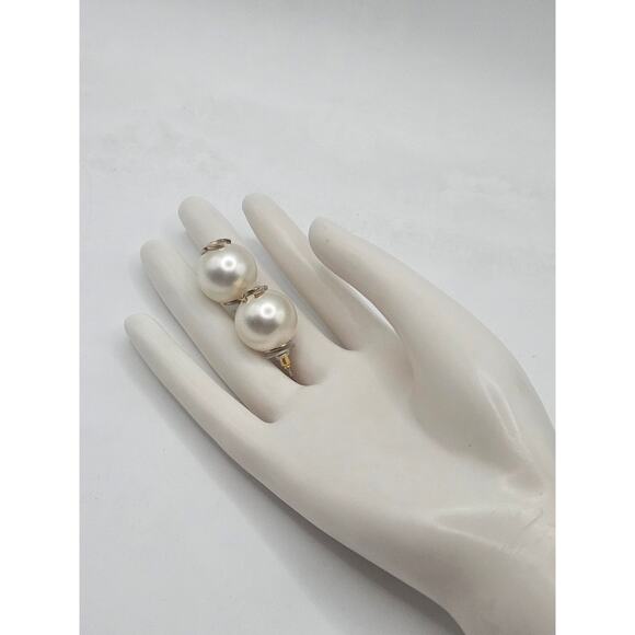 Chanel Golf-tone White Faux Pearl CC Stud Earrings - Picture 15 of 16